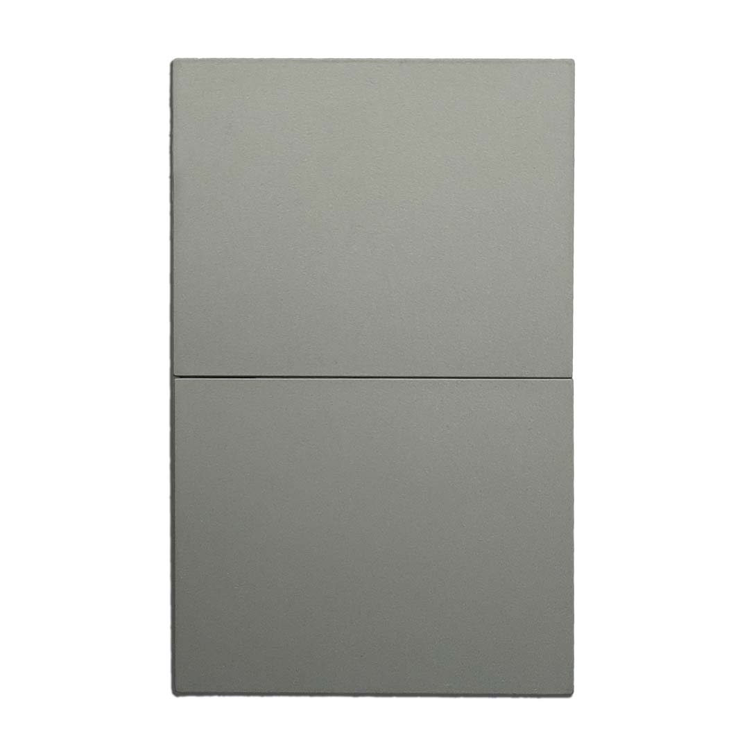 Placa Luxury Apagador de 2 Interruptores 3 Vías - Color Gris Oxford para Uso Residencial y Comercial