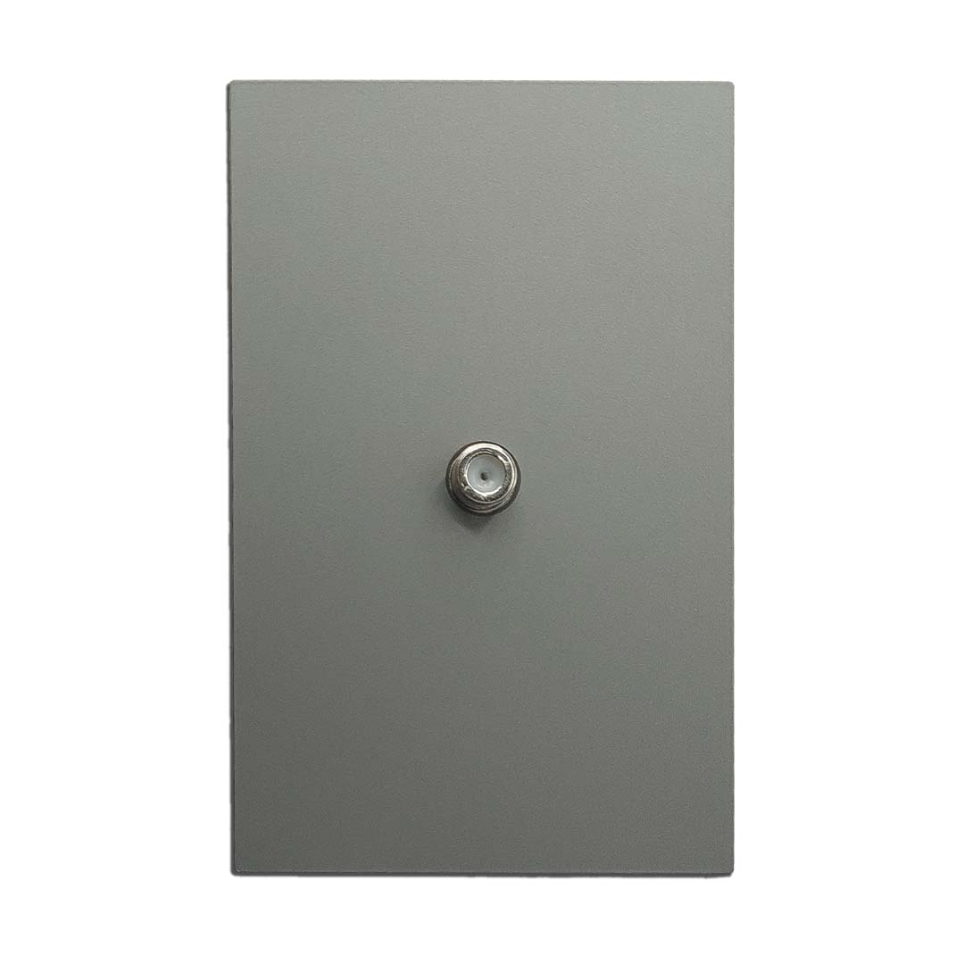 Placa Luxury de Contacto Coaxial para Televisión - Color Gris Oxford para Uso Residencial y Comercial