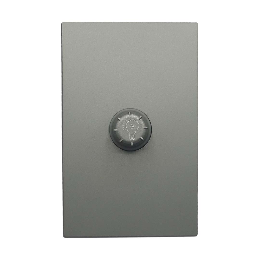 Placa Luxury de Contacto Atenuador para Iluminación Máx. 100W - Color Gris Oxford para Uso Residencial y Comercial