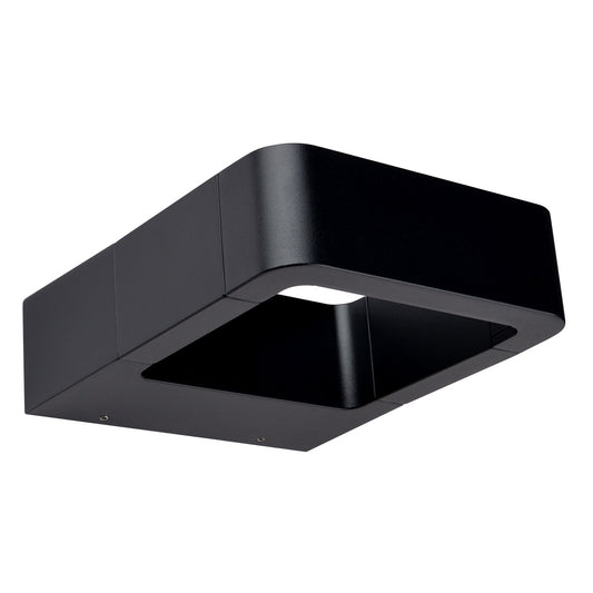 Lámpara Cubica LED De Pared Negro Exterior 10w Blanco Calido