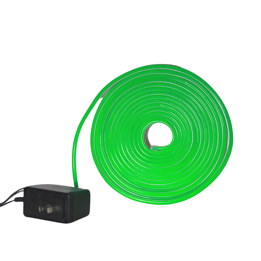 Manguera LED Neon Verde en Carrete 5 mts + Adaptador