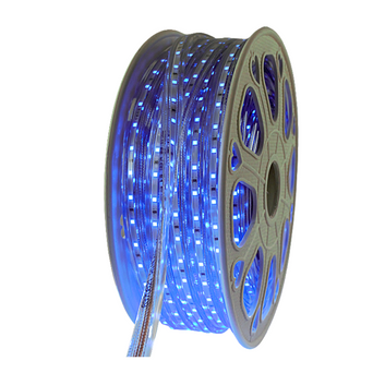 Manguera Tira Led Luz Plana Uso Exterior 25m Azul IP65