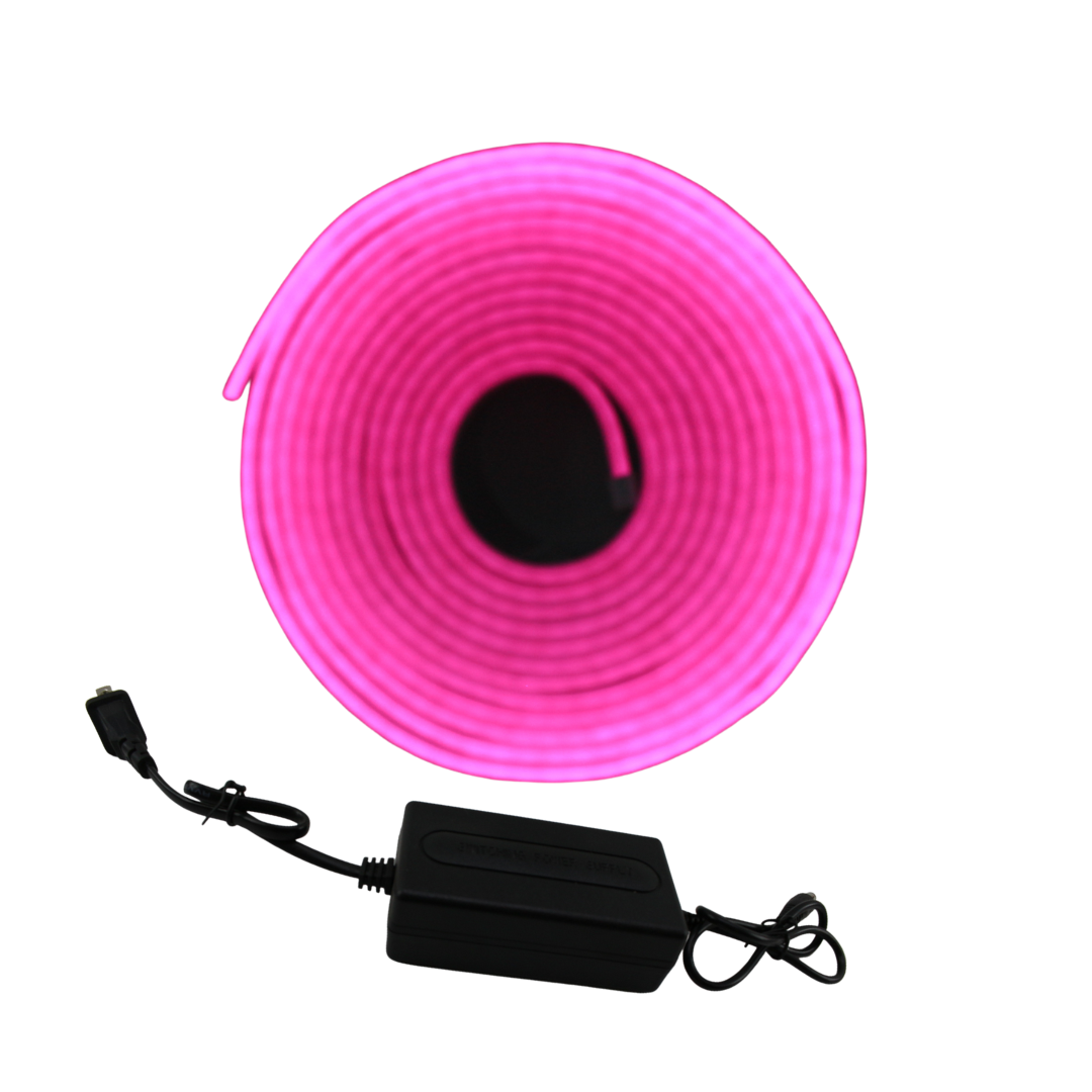 Luces Neon Tira Led Flexible Manguera Color Rosa 5m Ip65