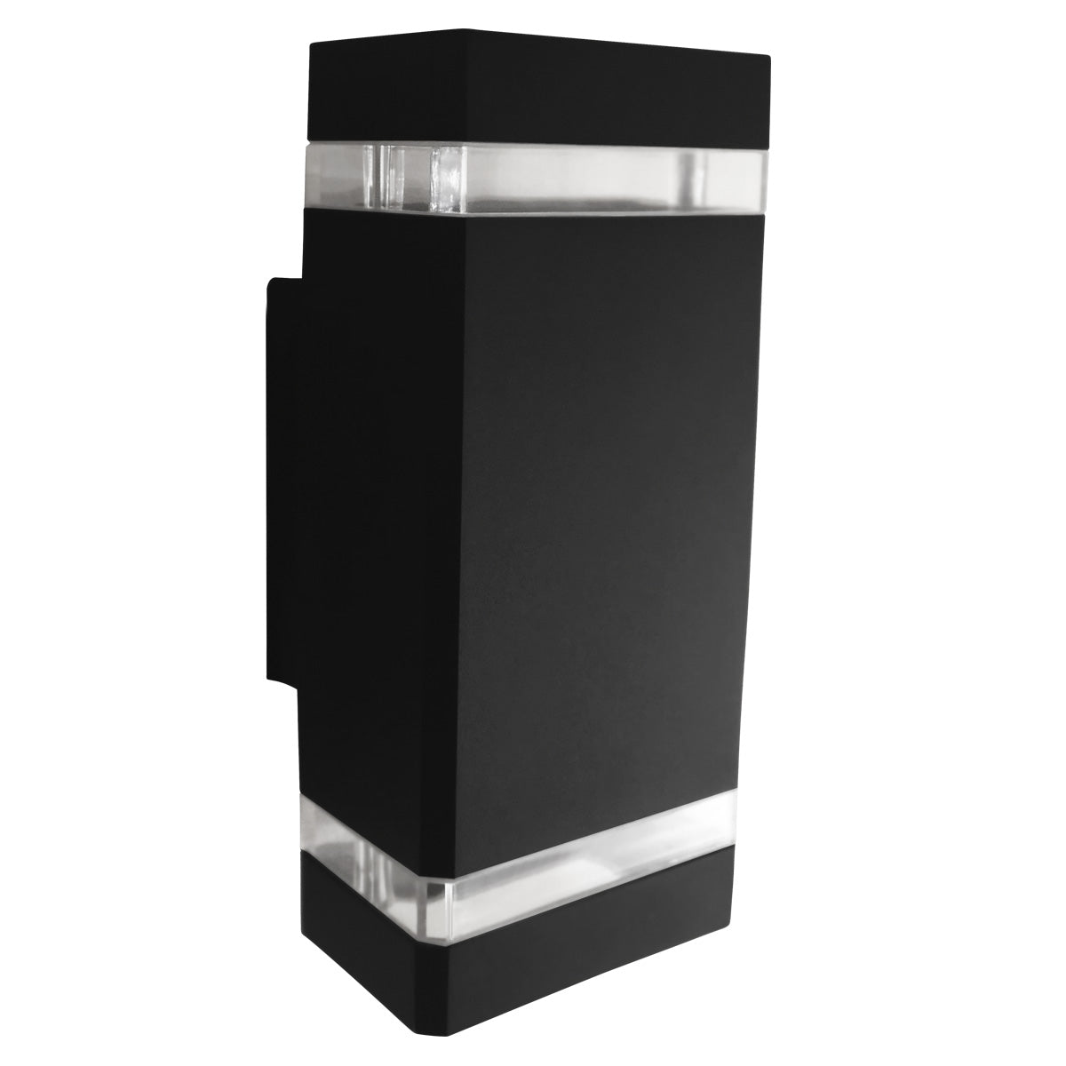 Luminaria Pared Rectangular Doble aluminio Negro Exterior