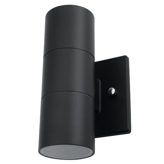 Luminaria Pared Cilindro Doble Negro Mate Exterior