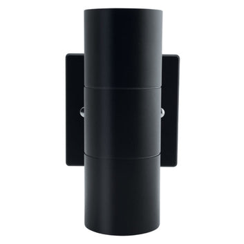 Luminaria Pared Cilindro Doble Negro Mate Exterior