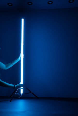 Tubo LED Integrado 120cm Azul Celeste