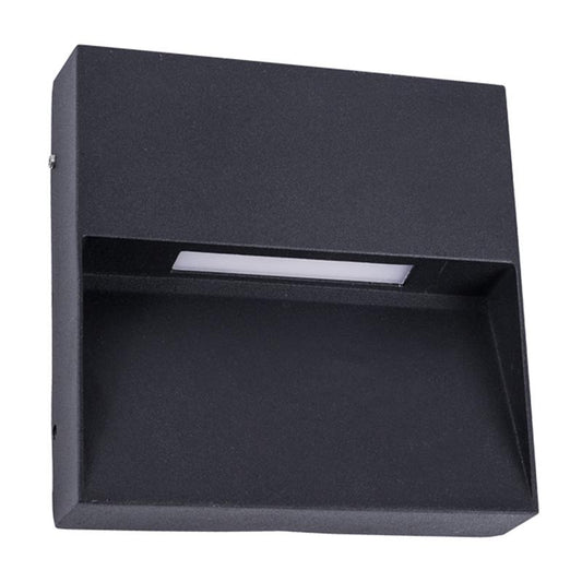 Arbotante Muro Exterior Descubierto Negro MS 033(LED Calido)